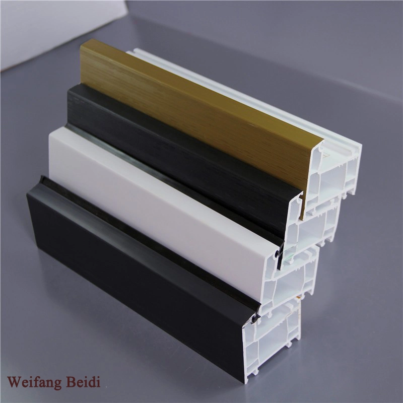 60series Plastic Color and White Co-Extrustion UPVC/PVC Plastic Profile/Plastic Frame Material with Lead Free,